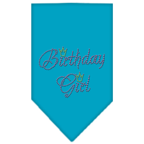 Birthday Girl Rhinestone Bandana Turquoise Large